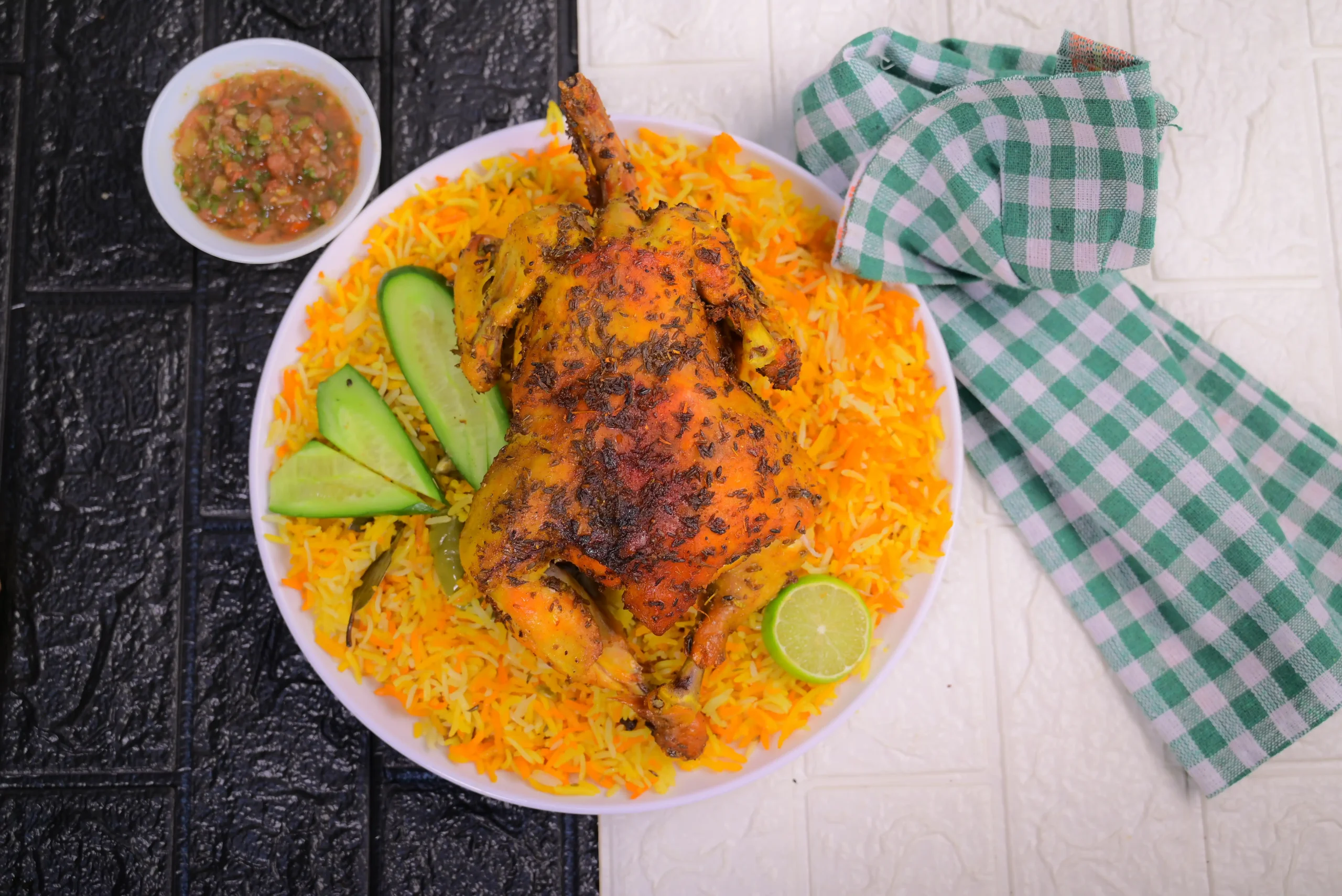 حبه دجاج مندي مع الرز