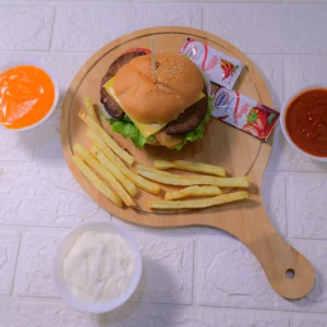 برجر وسط جبن وبيض